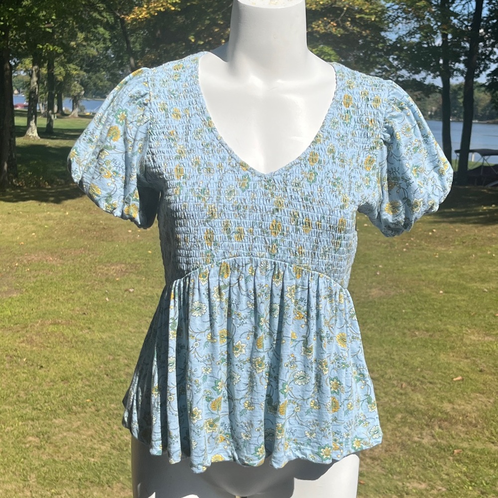 Lucky Brand boho babydoll cropped top M
